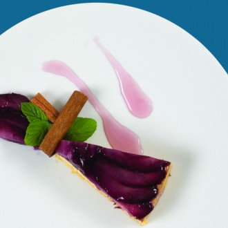 WINE-POACHED PEAR TART